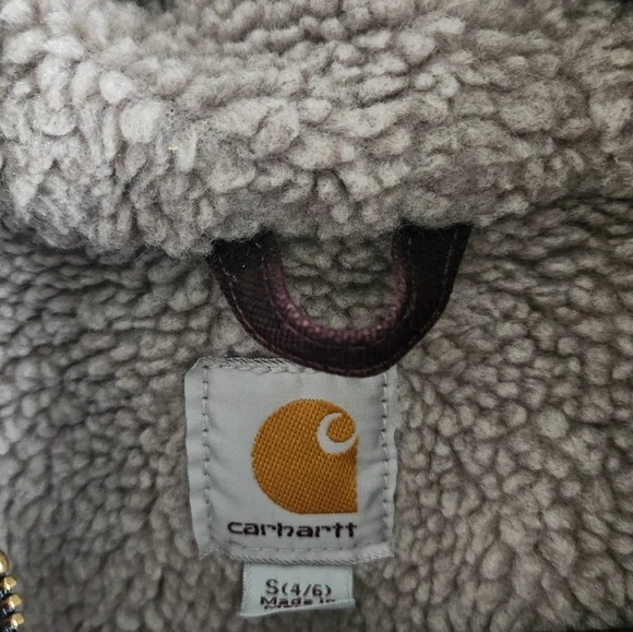 Carhartt Y2K Purple Brown Heavy Hooded Chore Utility Coat RN 14806 Size Small - Picture 12 of 14